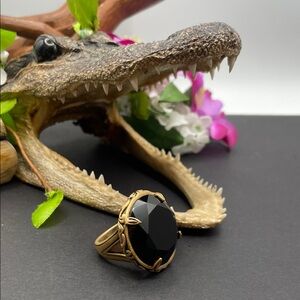 Barse Bronze and onyx ring size 6.75